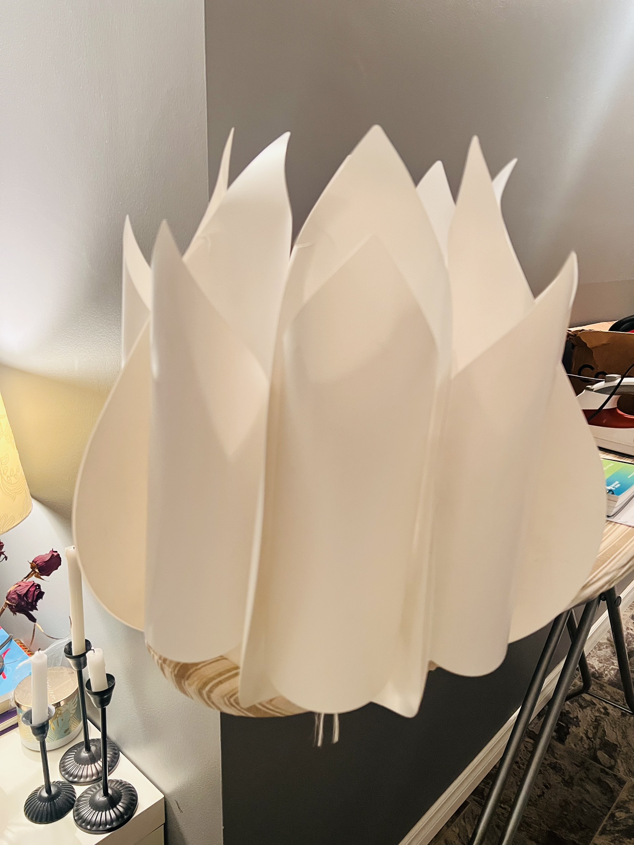 White Flower Shaped IKEA lamp shade