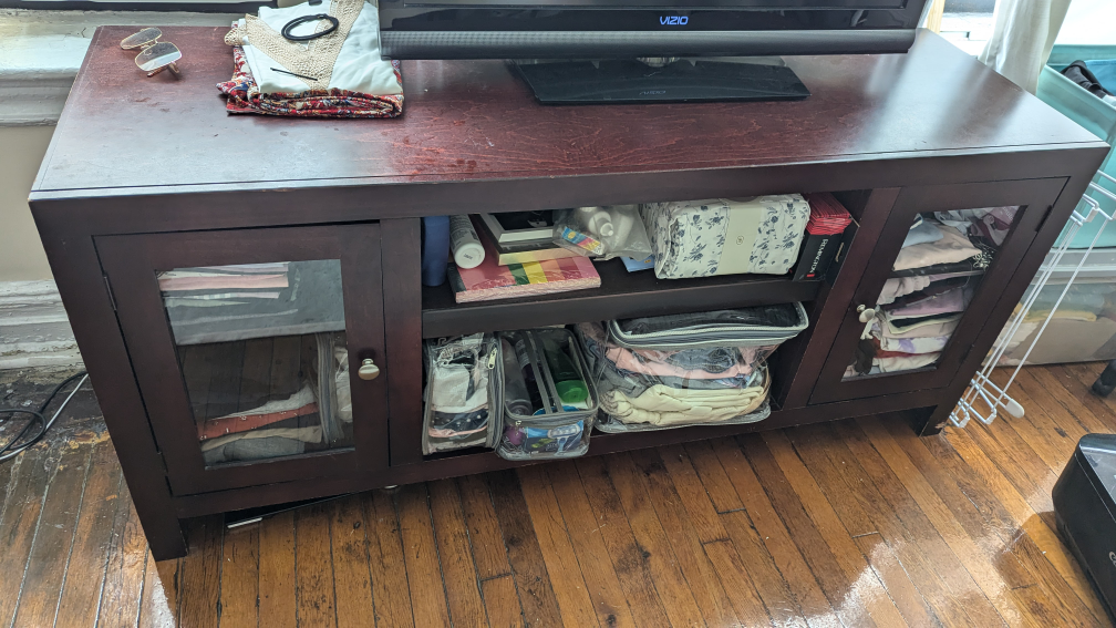 Entertainment Center with Glass Doors