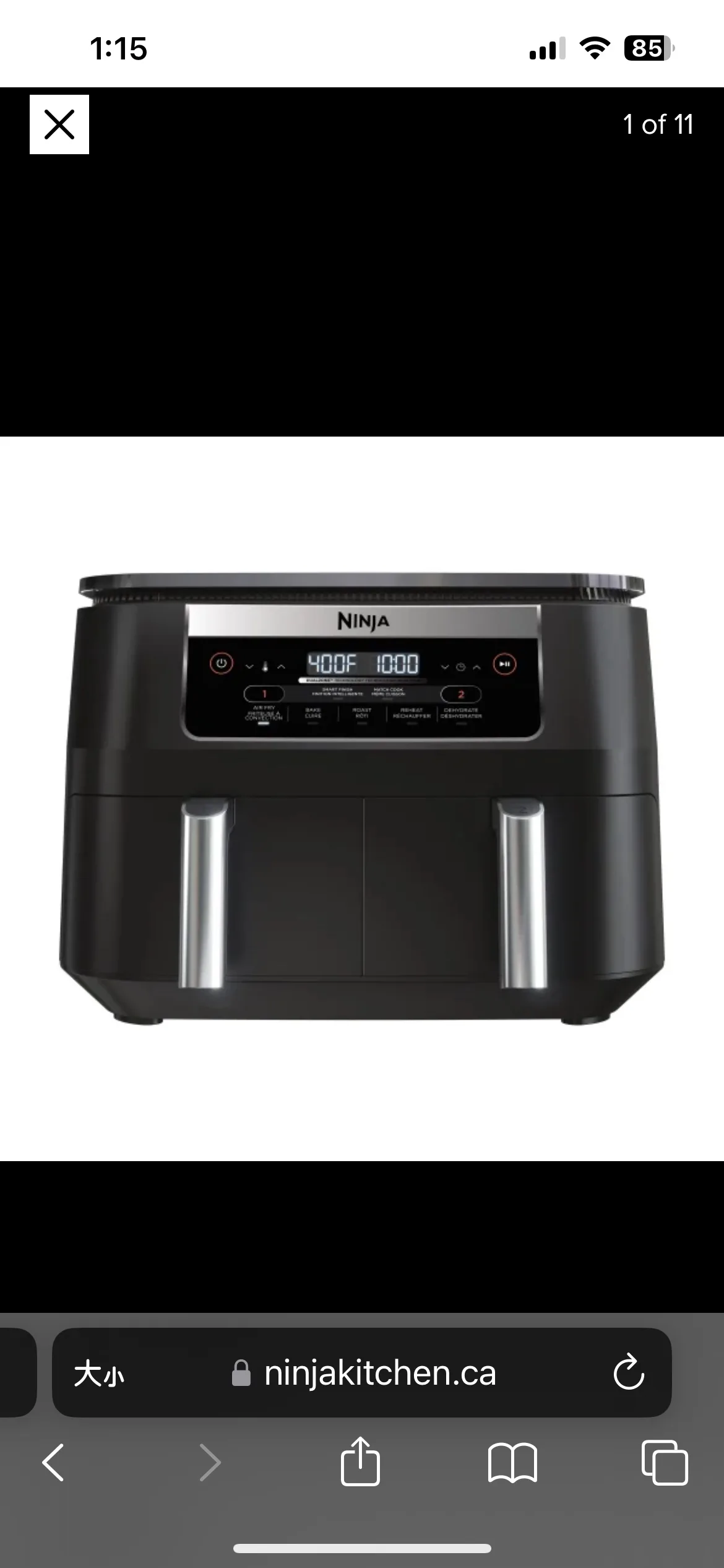 Ninja™ Foodi® DZ090C 5-in-1, 6-qt. 2-Basket Air Fryer thumbnail