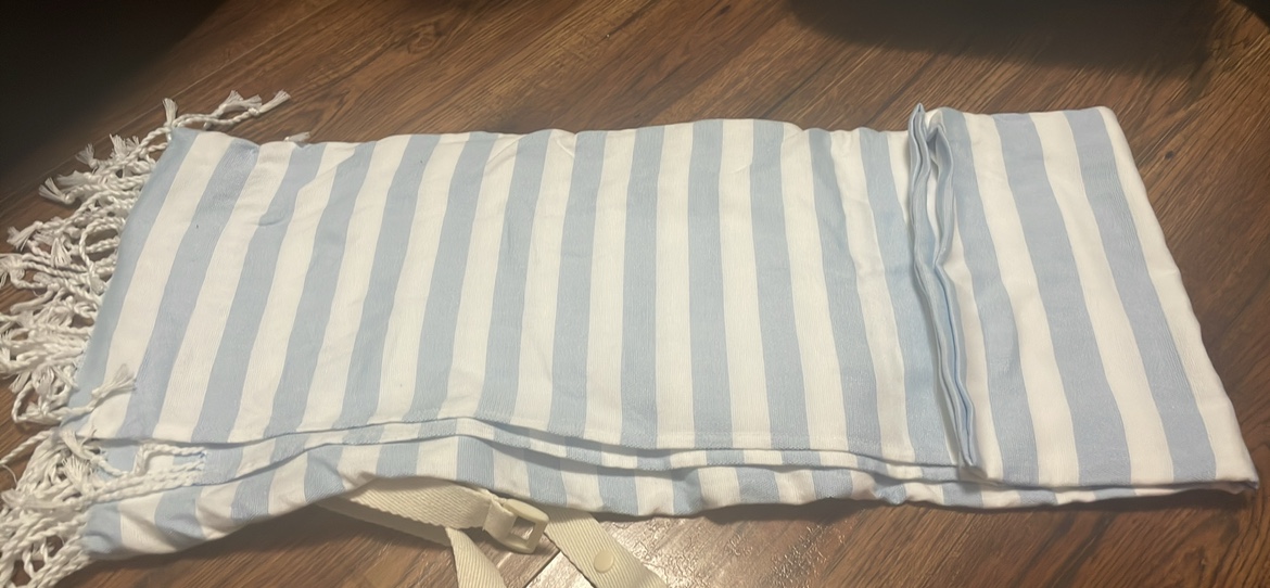 Blue and White Striped Beach Towel - photo 2