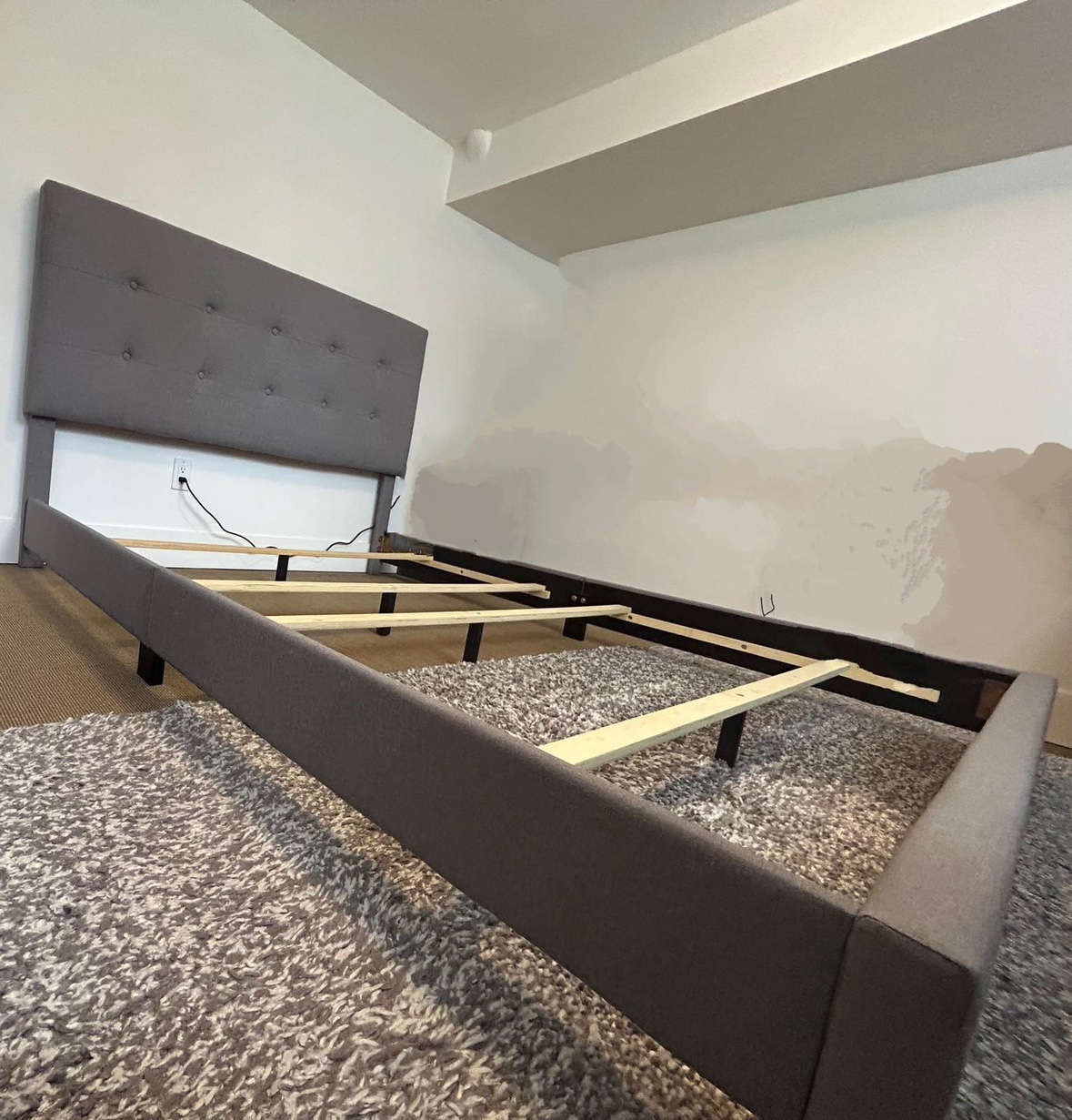 Q Grey Upholstered Bed Frame - photo 4