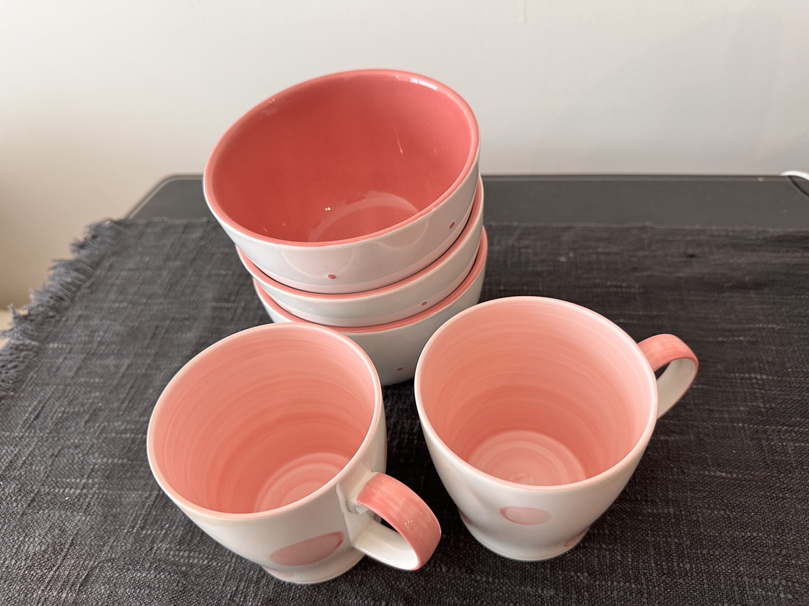 Pink Polka Dot Mugs and Bowls - photo 2