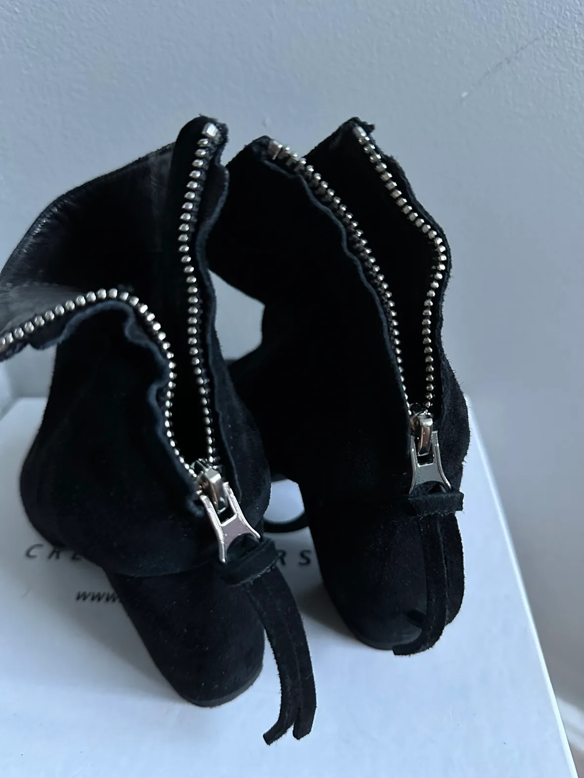 Steve Madden Black Suede Booties thumbnail