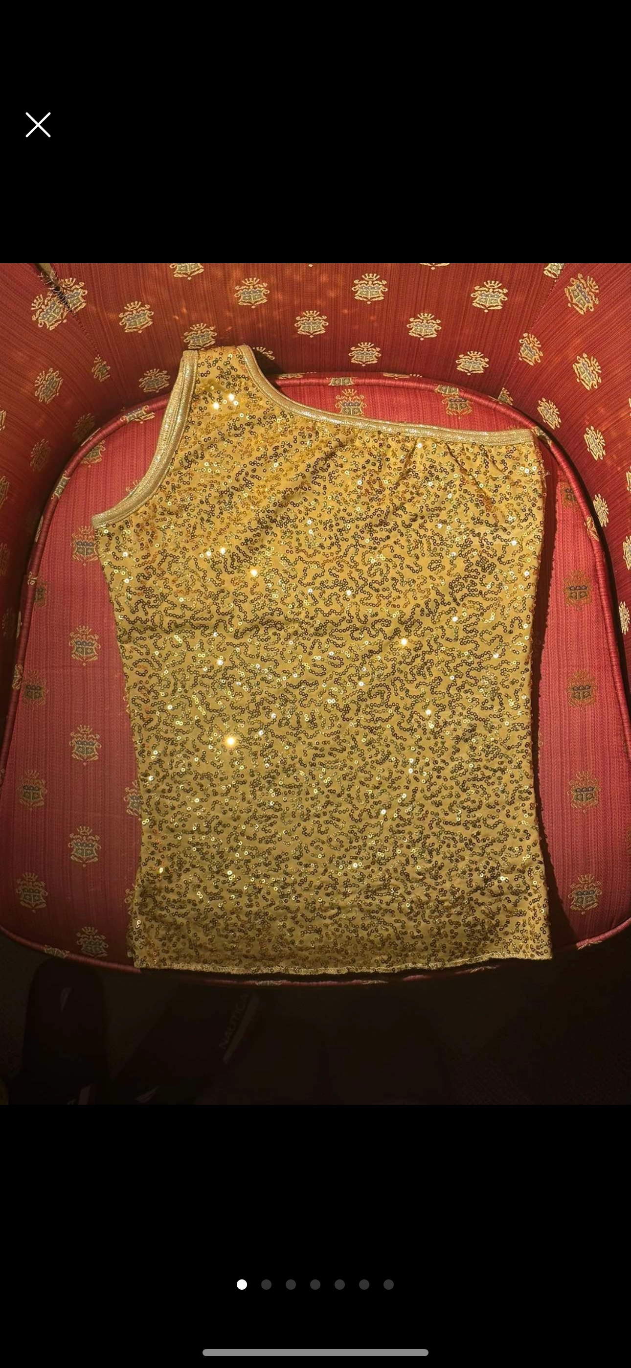 #Freecycle Gold Sequined One Shoulder Top - photo 2