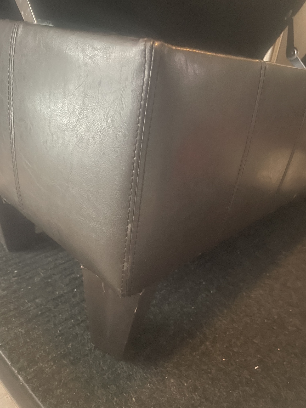 Storage Ottoman/ bench with padded leather seat - photo 4