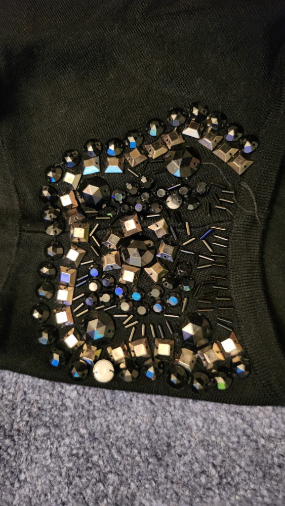 Black Beaded Sweater dress - photo 3