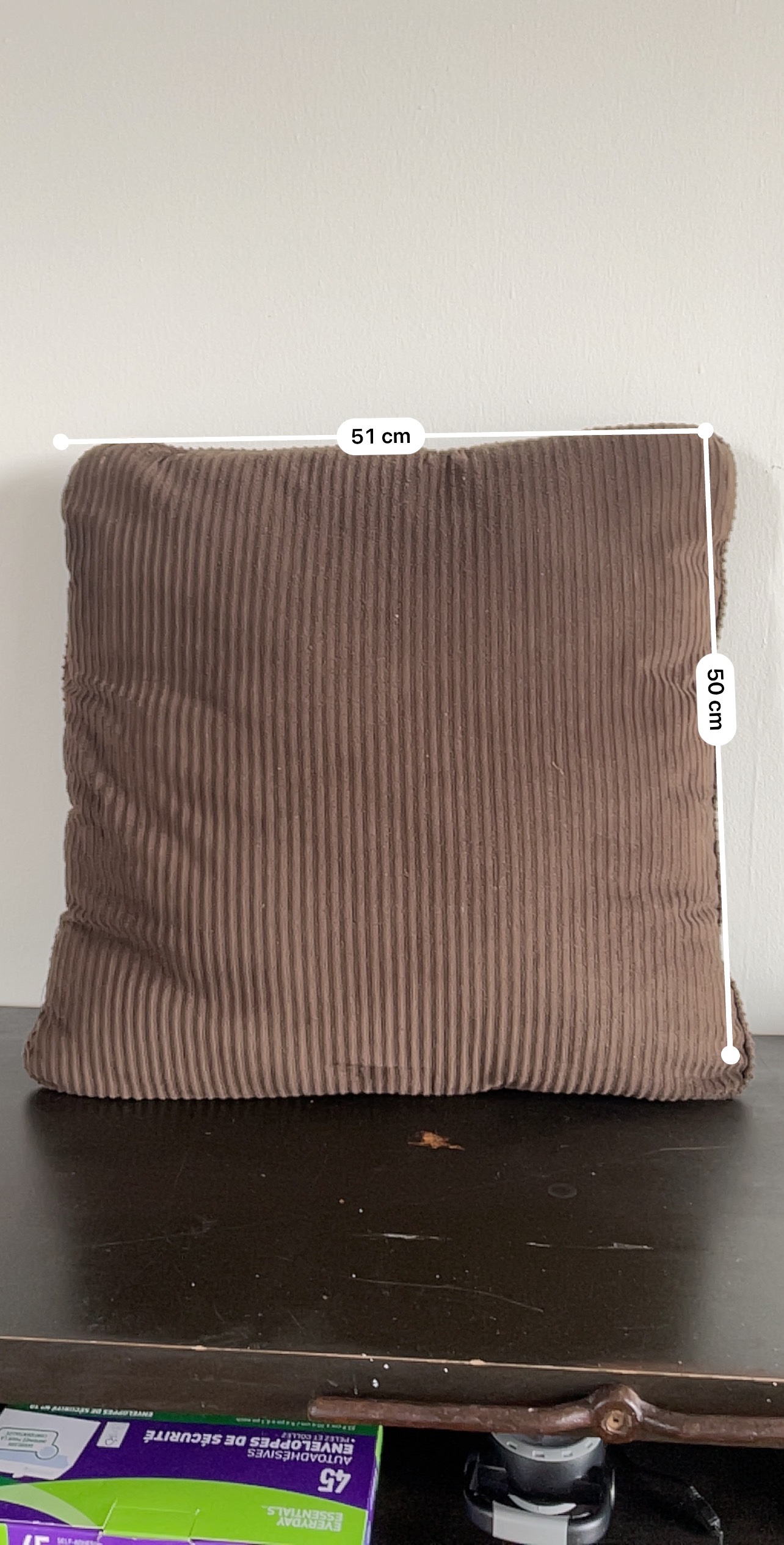 Brown Corduroy Pillow with cover - photo 2