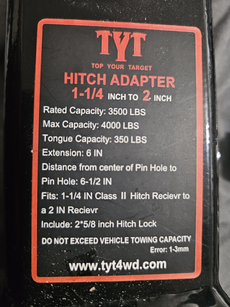 Hitch Adapter 1-1/4 Inch to 2 Inch - photo 2