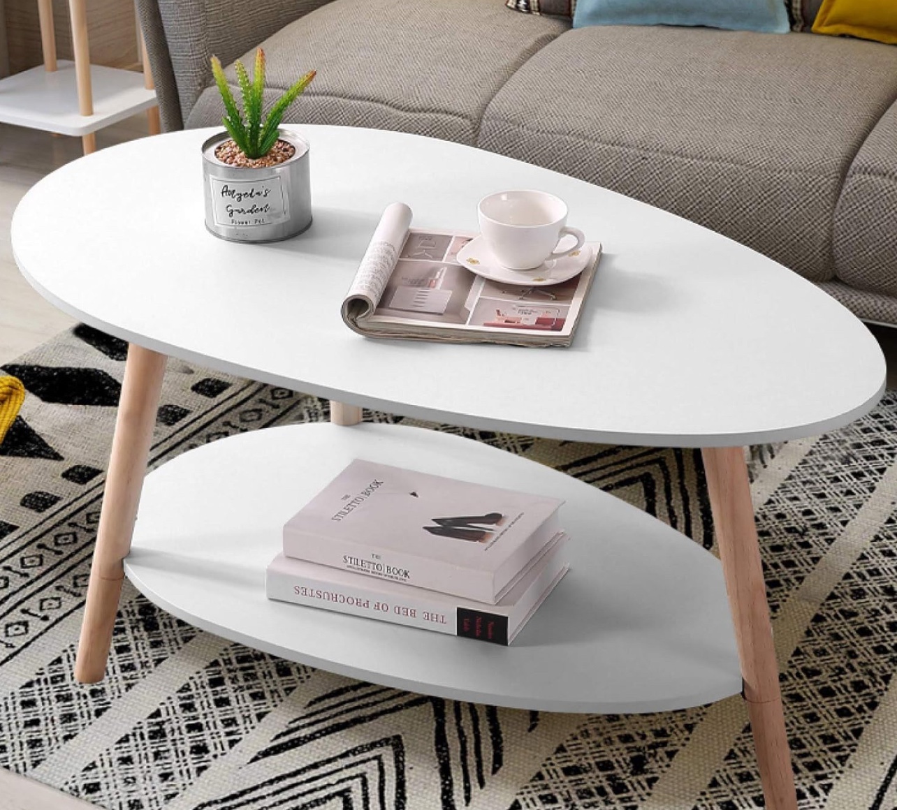 White Coffee Table with Shelf