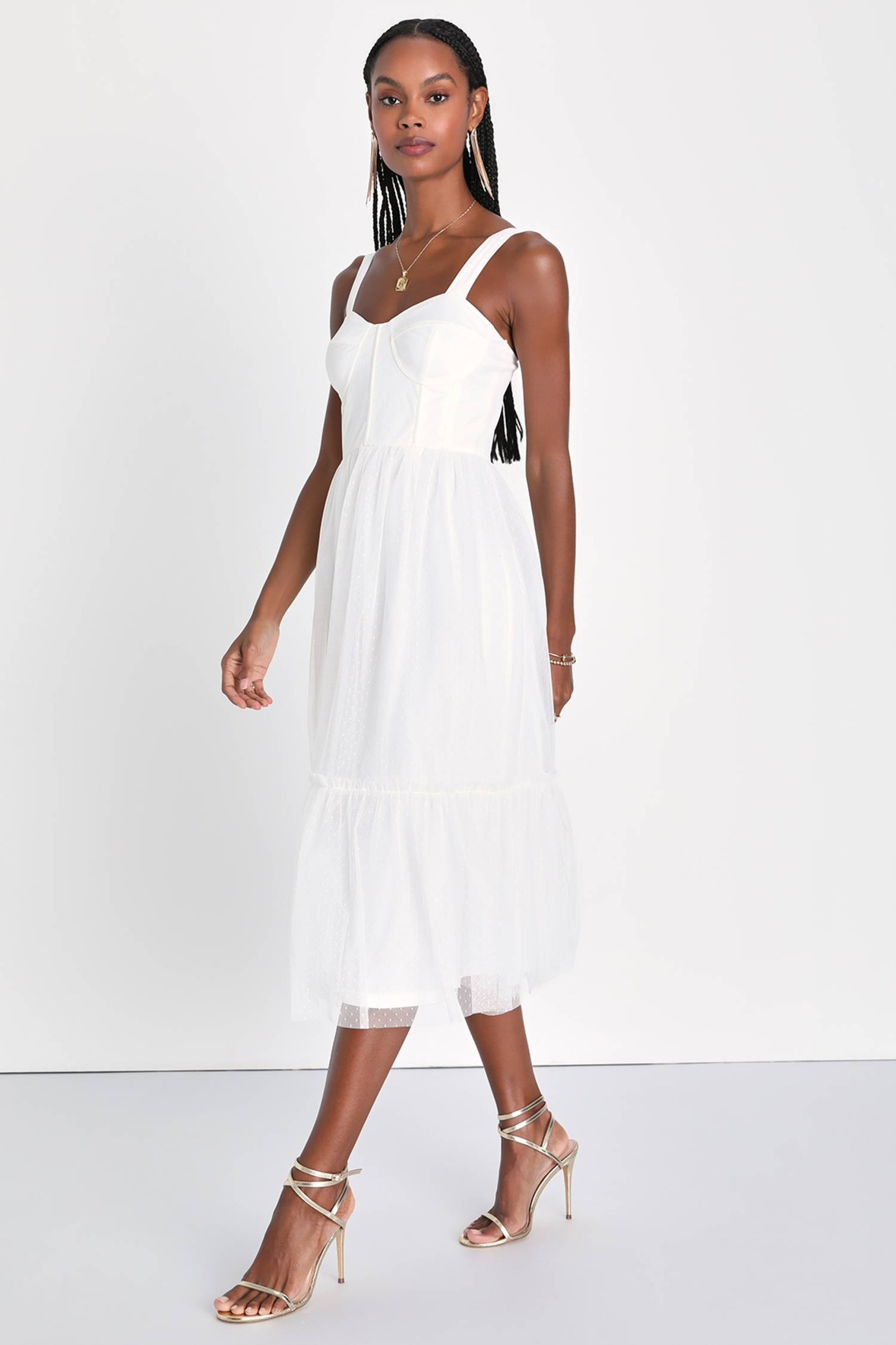 *NEW* White Lulus Midi Dress - photo 2
