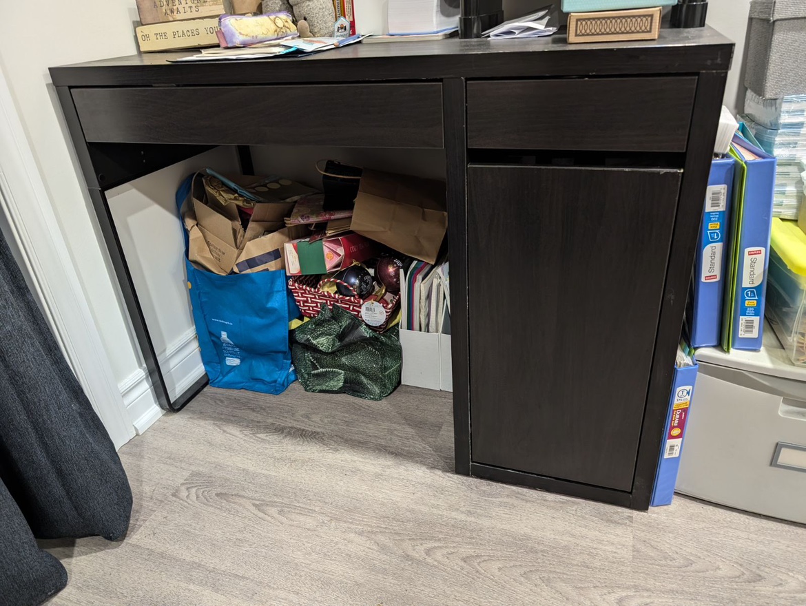 Small desk, dark brown
