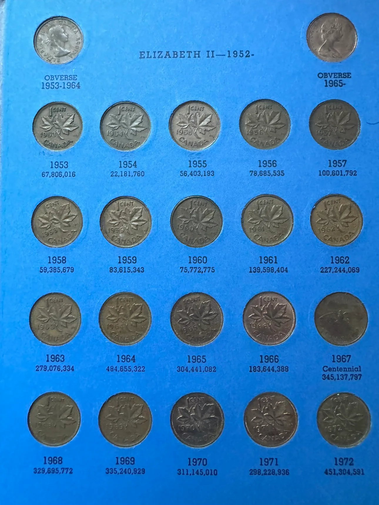 Canada small cent collection 1920 - 1972 image indicator(5)