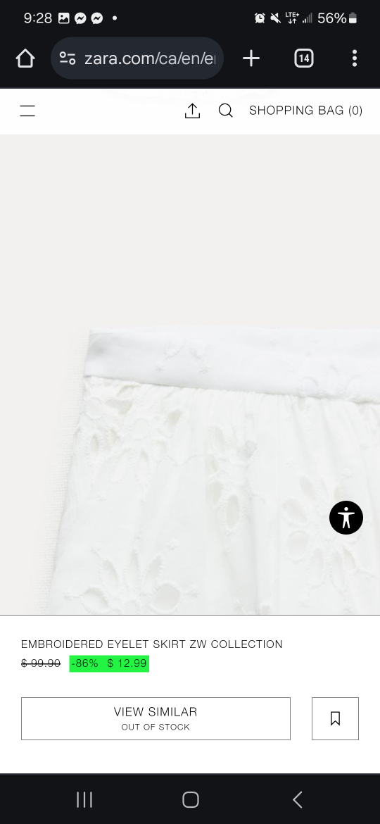 Zara Embroidered Eyelet Skirt  (M) - photo 2