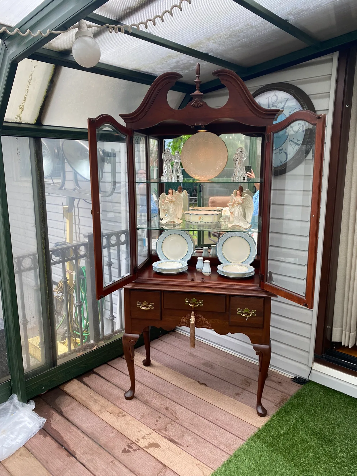 Wooden Curio Cabinet China display shelf image indicator(8)