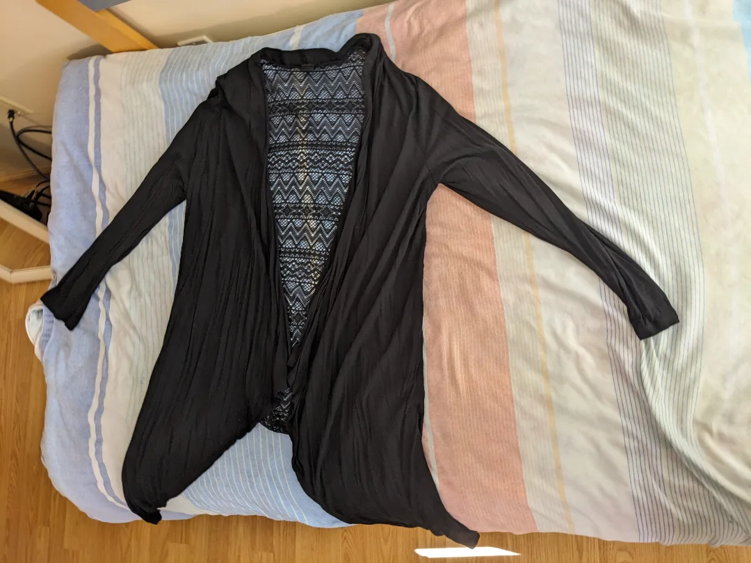 Black Cardigan with Lace Back image indicator(2)