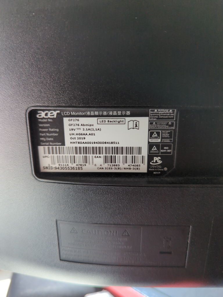 Acer GF276 27" Monitor