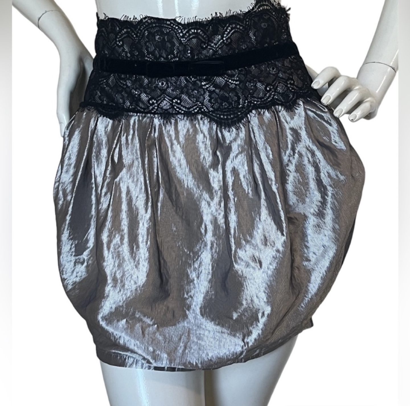 Lipsy Black & Silver Mini 🫧 Skirt XXS -XS - photo 2