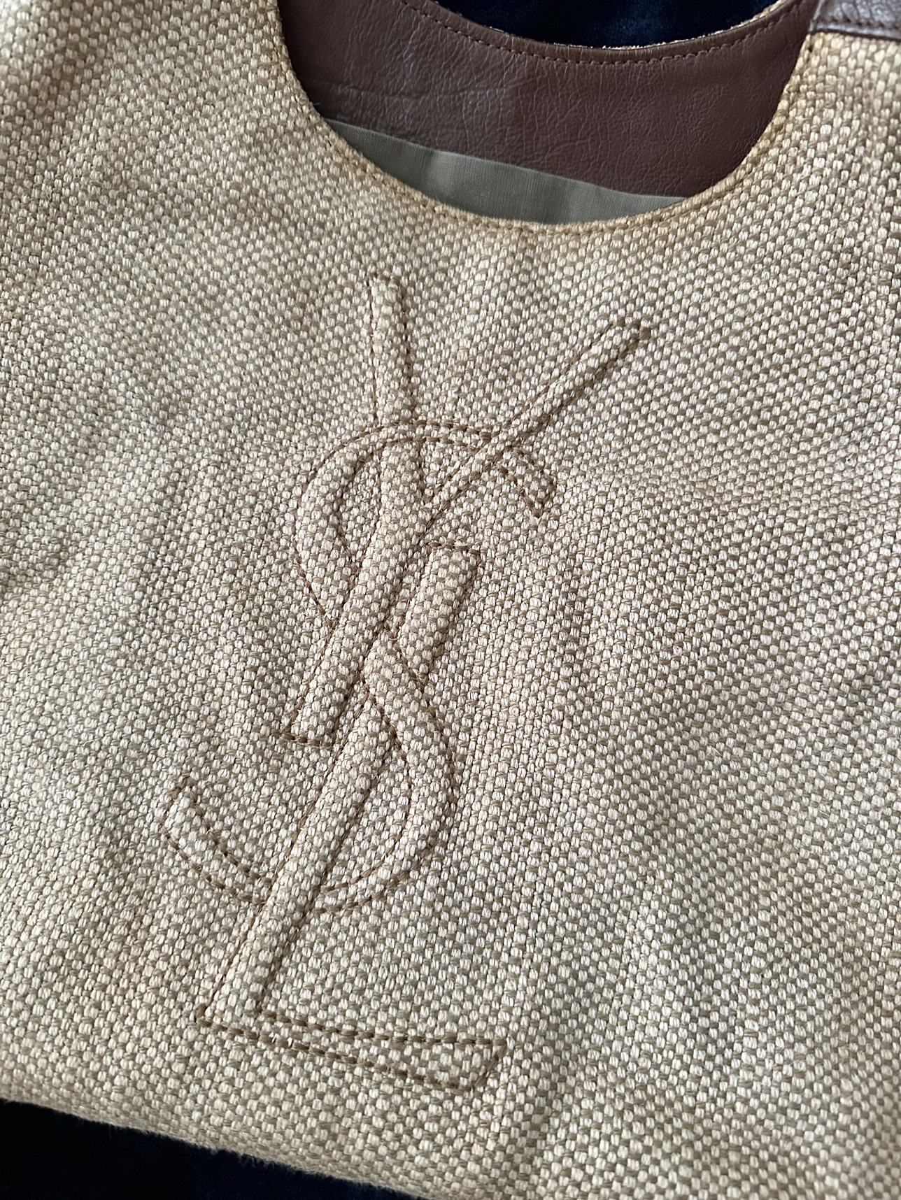 AUTHENTIC YSL Linen Belle de Jour Cabas Tote - photo 3