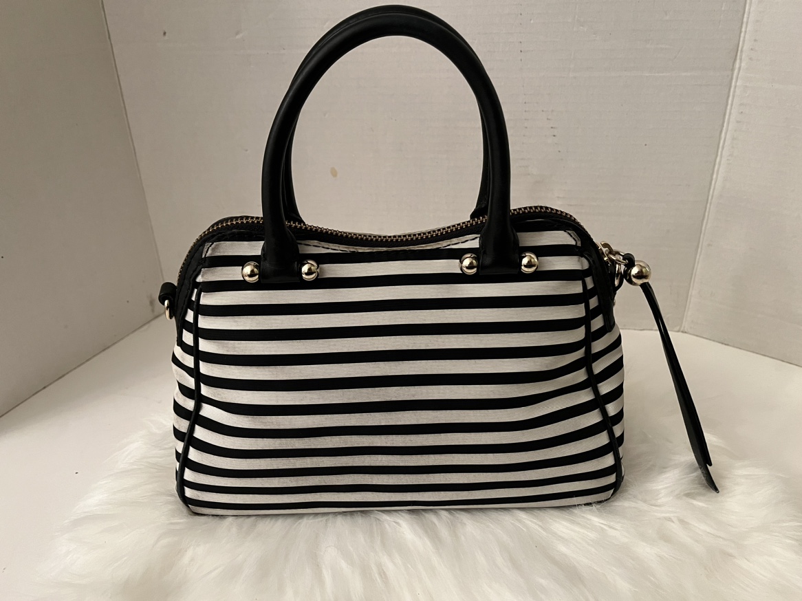 👜 Kate Spade Black & White Striped Satchel Bag👜 - photo 4