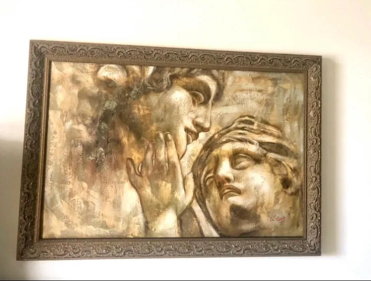 Framed Michelangelo Roman Greek Lovers Repro, 40”x29” image indicator(3)