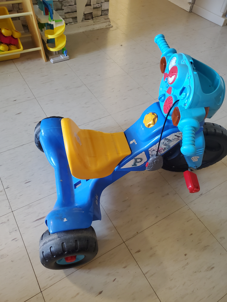 Blue and Yellow Tricycle