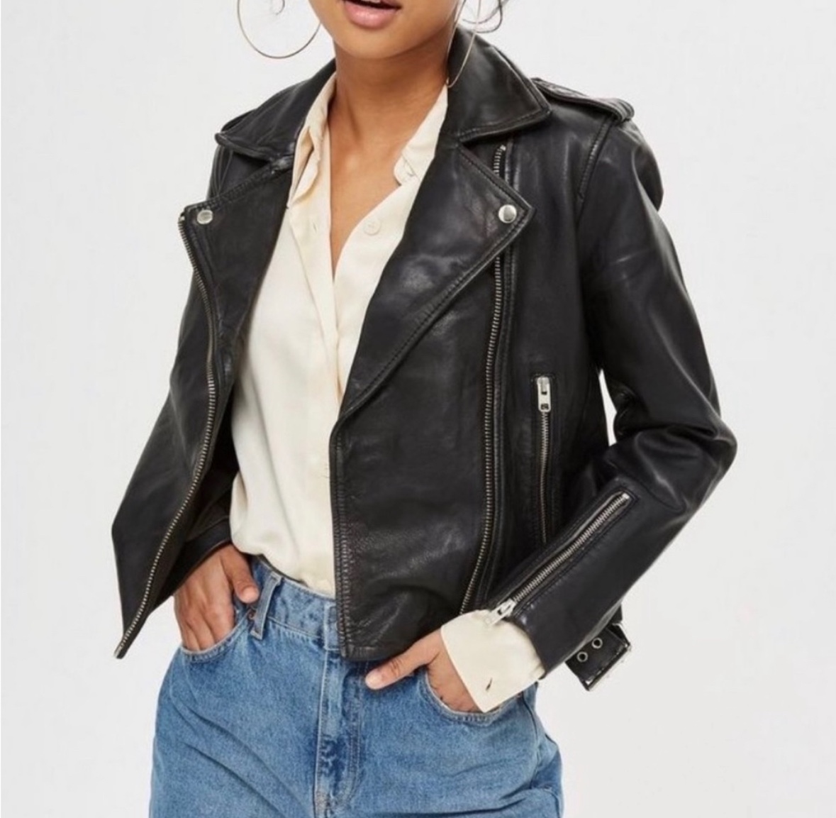 Topshop Black Leather Jacket