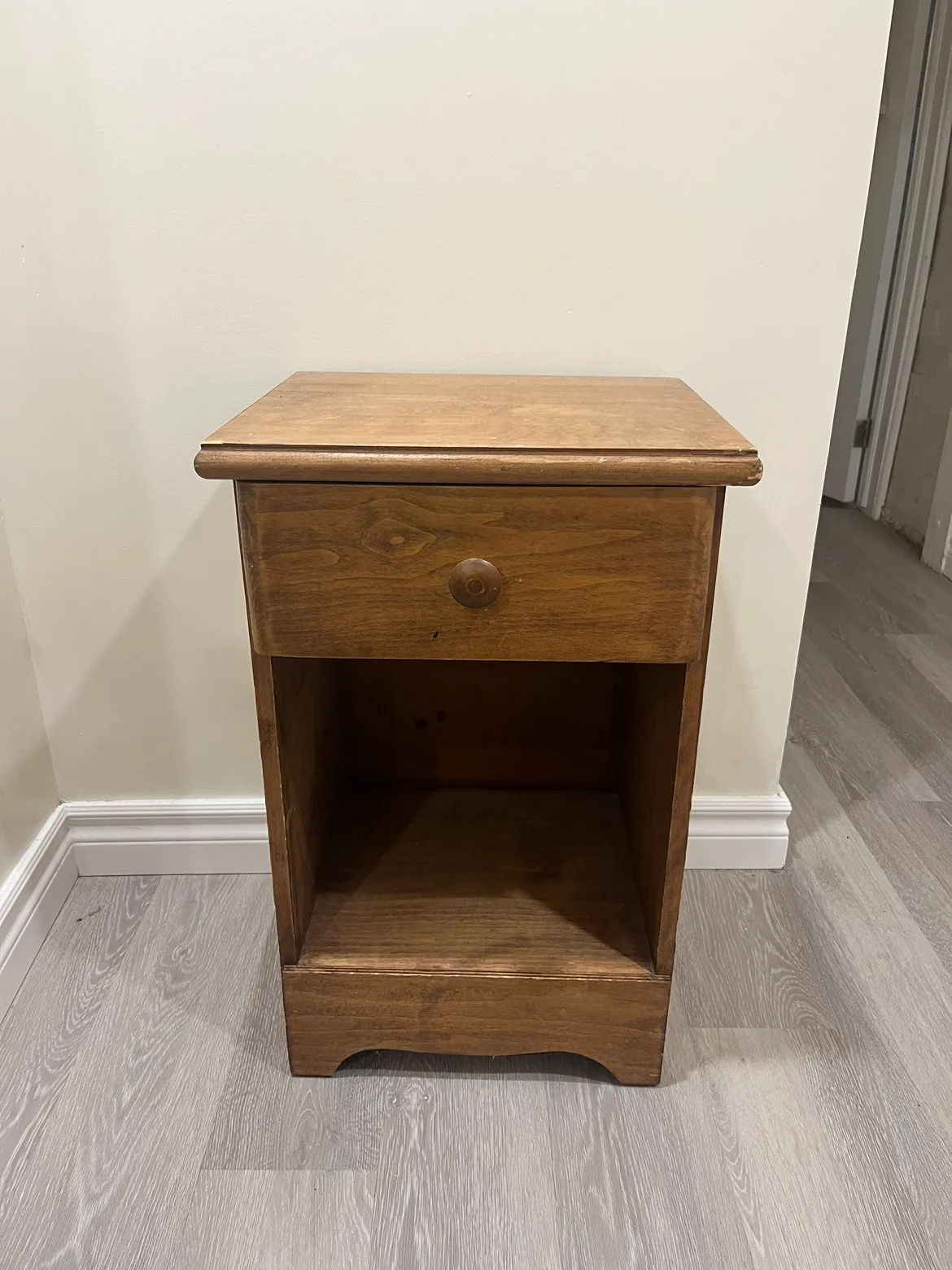 Wooden Nightstand with One Drawer thumbnail