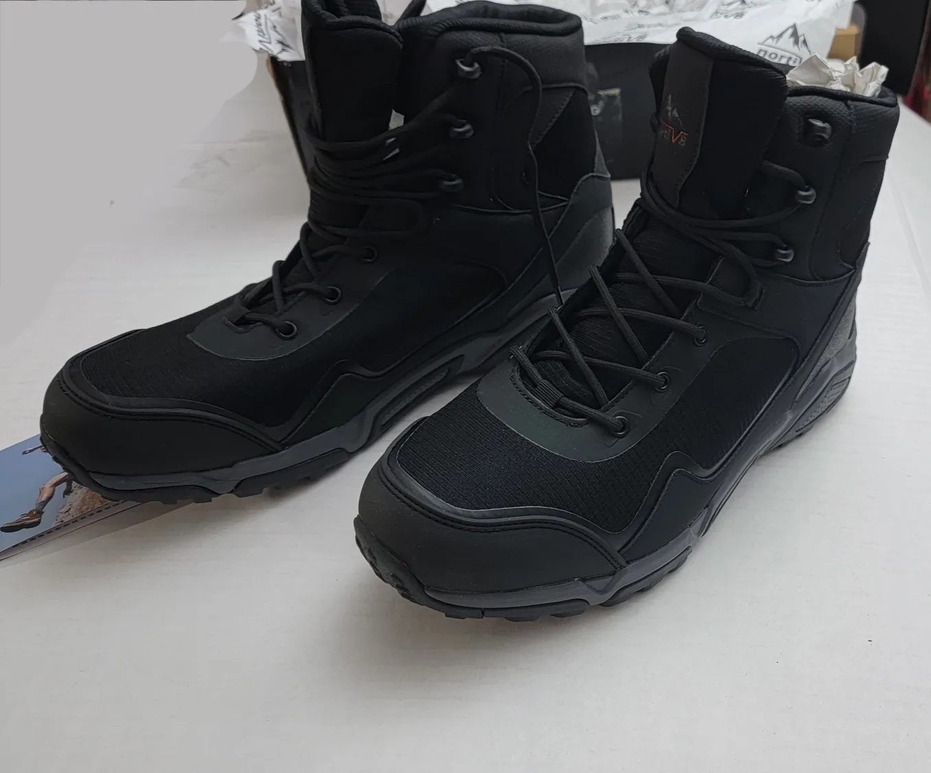 NORTIV 8 Men's Wide Waterproof Hiking Boots Mid Trekking US12 image indicator(9)