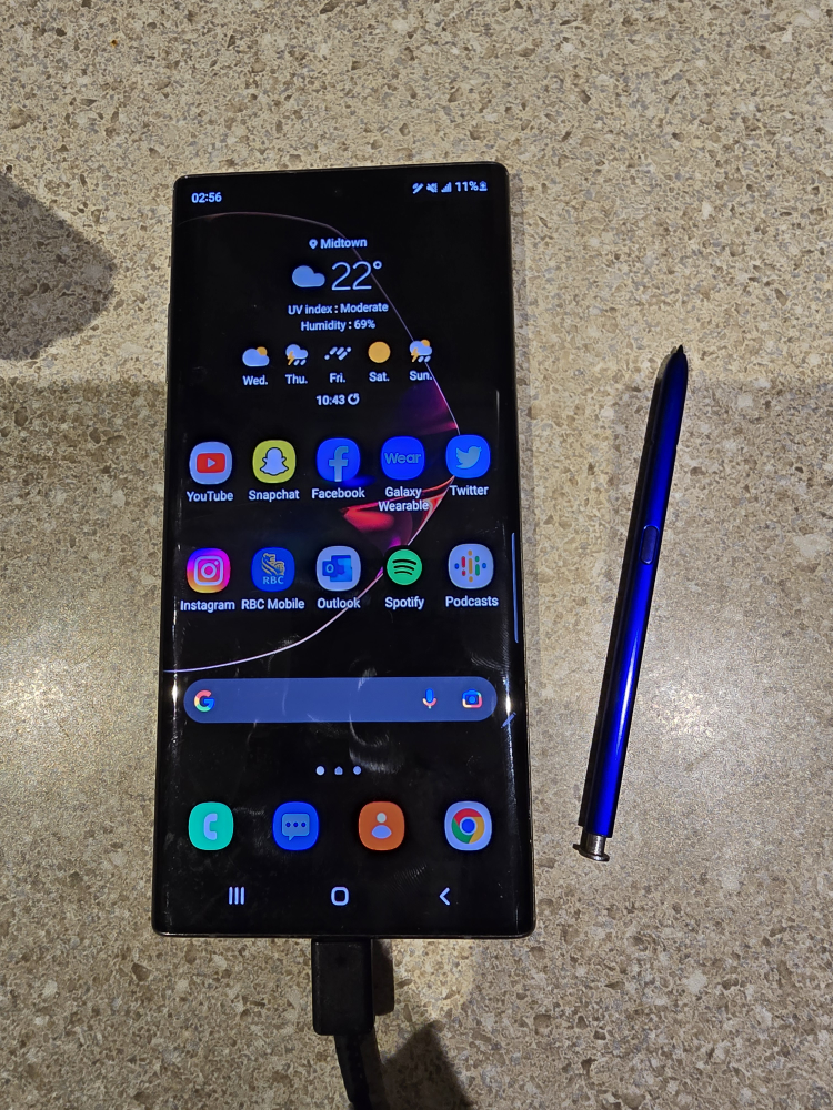 256 GB Samsung Note 10 Plus Aura Glow Version