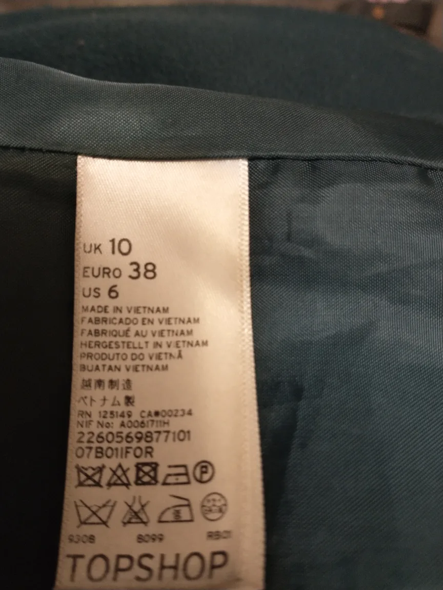 TOPSHOP GREEN WINTER PEACOAT WITH ZIPPER image indicator(4)