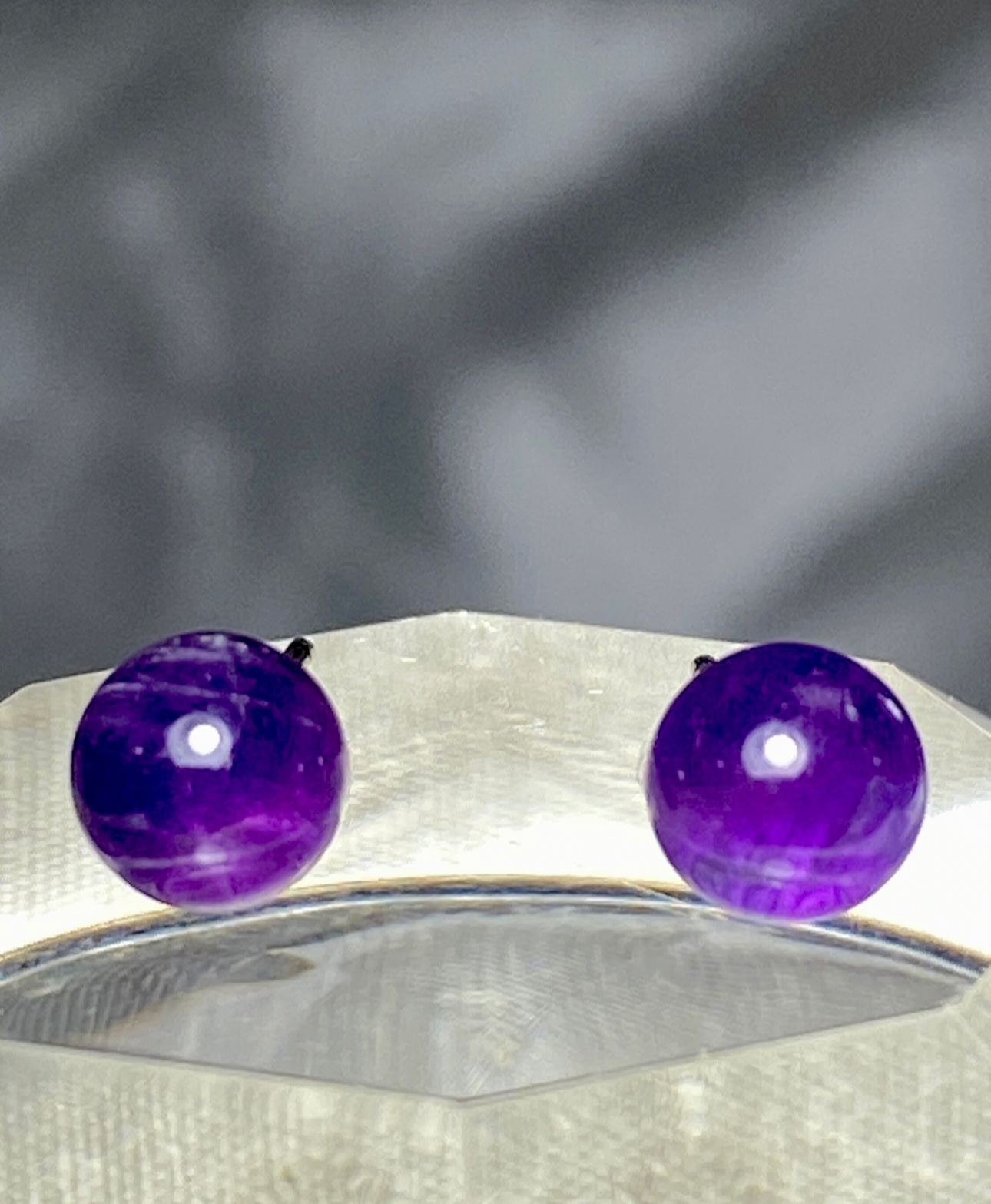 Amethyst Stud Earrings