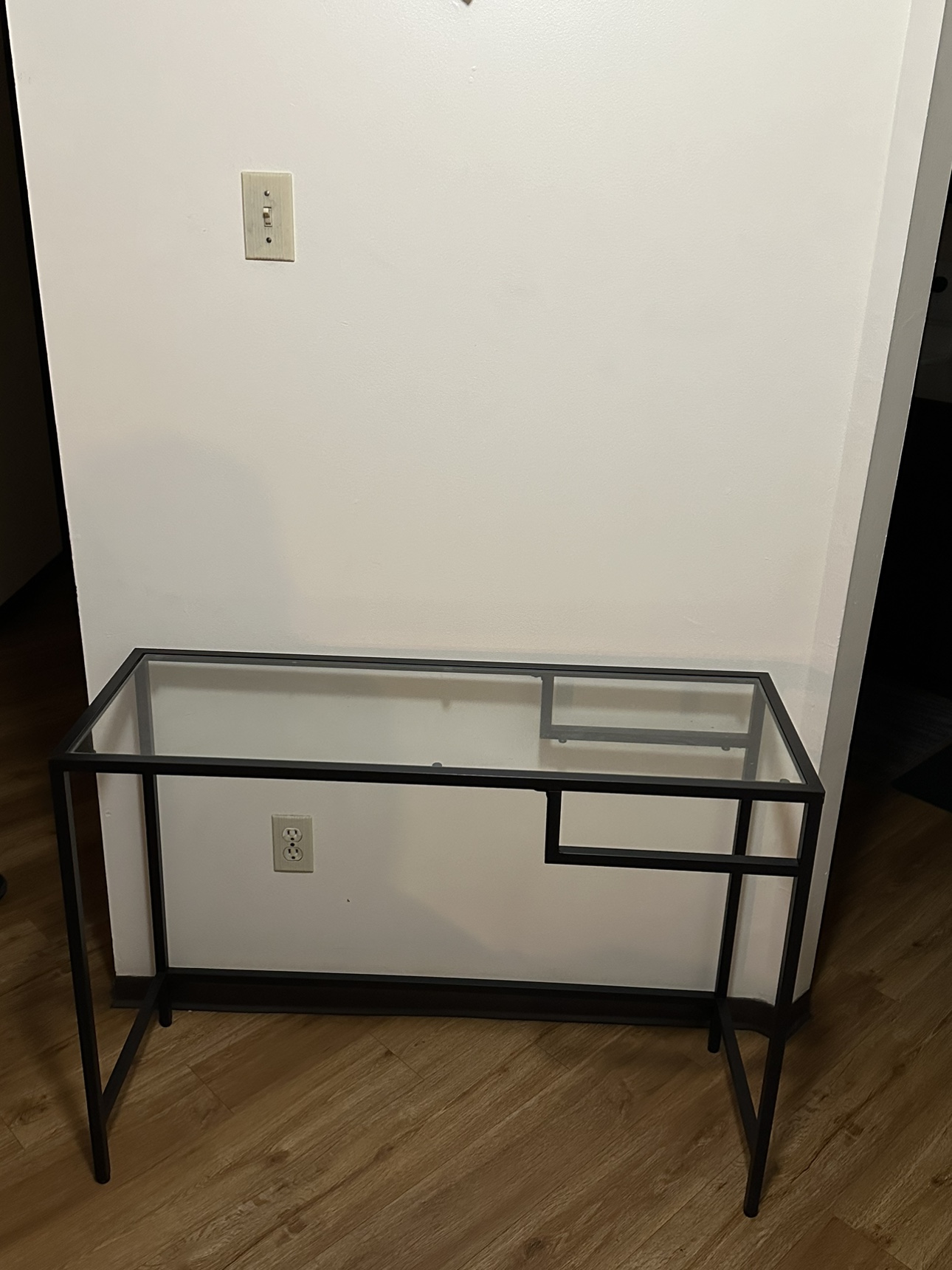 Glass Top Console Table