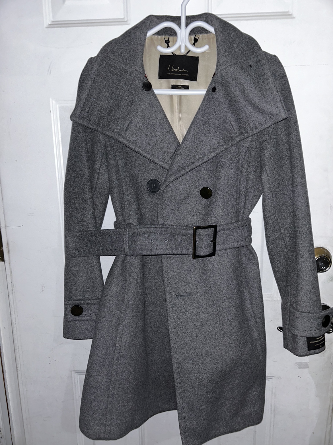 t. babaton Grey wool Coat