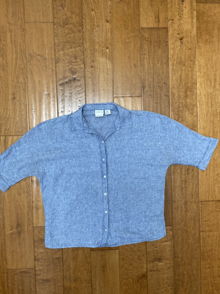 Rachel Zoe Blue Linen Shirt