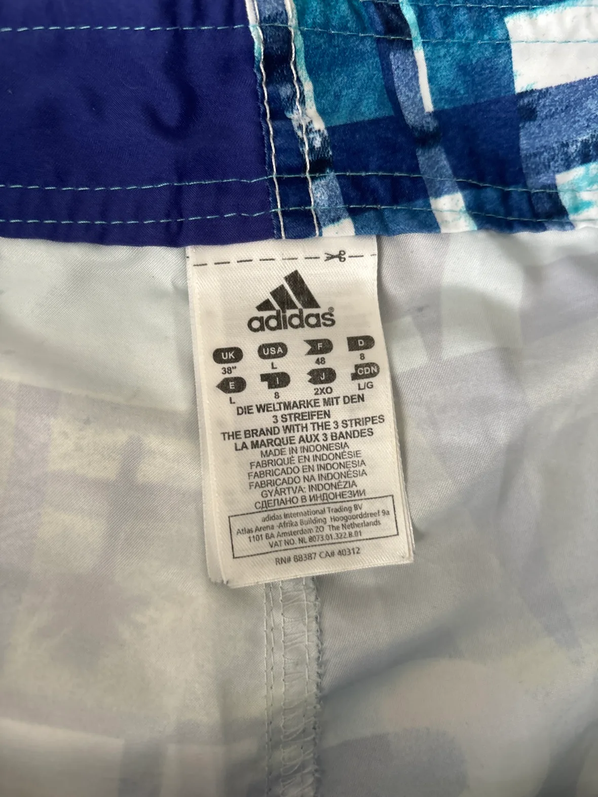 Adidas Blue and White Swim Trunks image indicator(2)