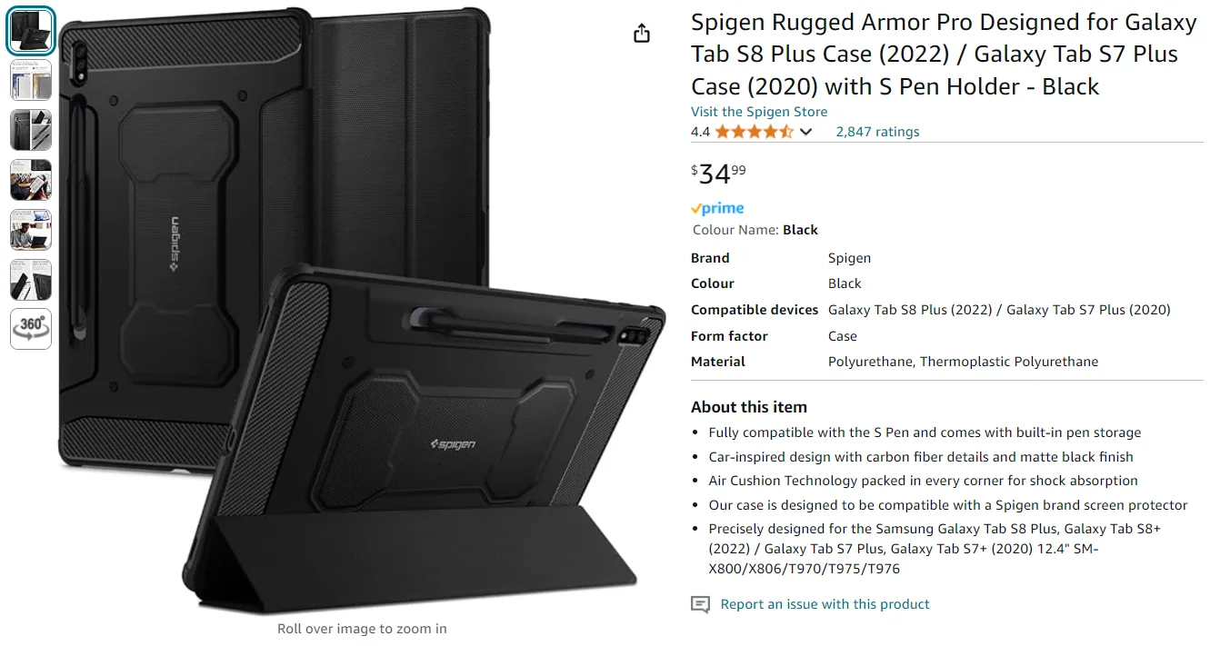 Samsung Galaxy Tab S8+ 128GB Android Tablet image indicator(3)