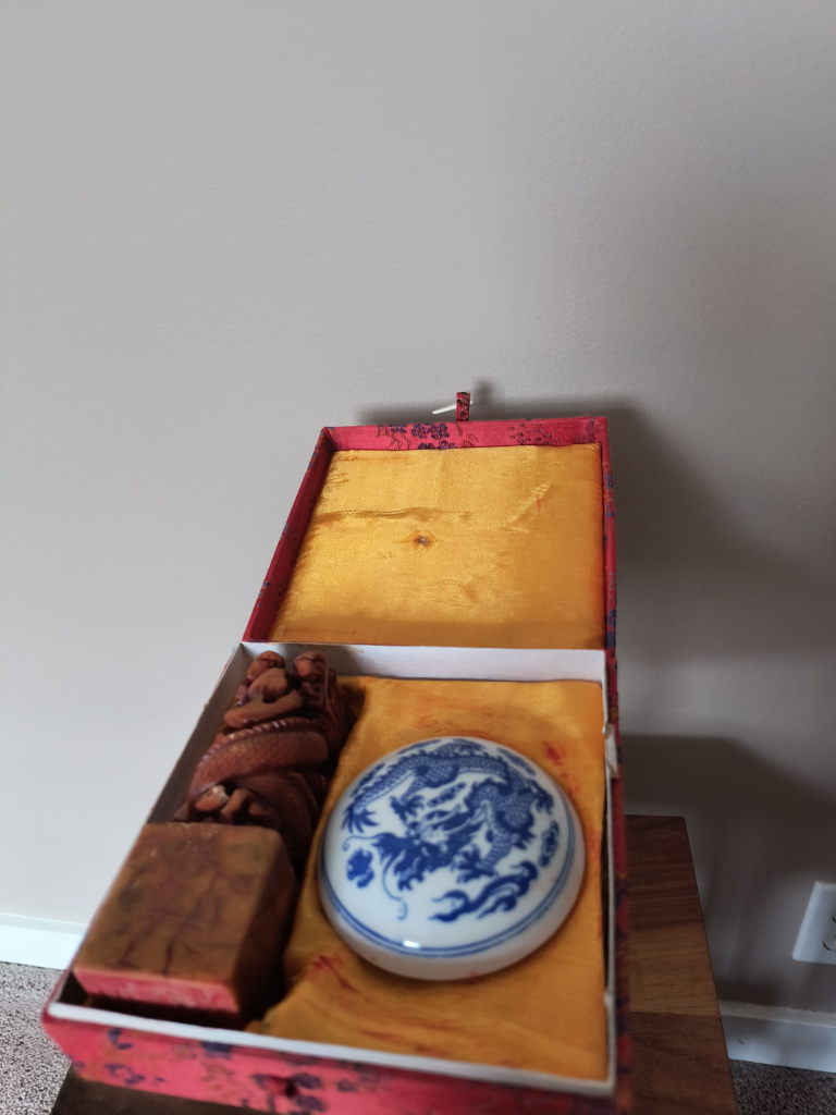 Chinese Dragon Seal and Inkwell Set - photo 3
