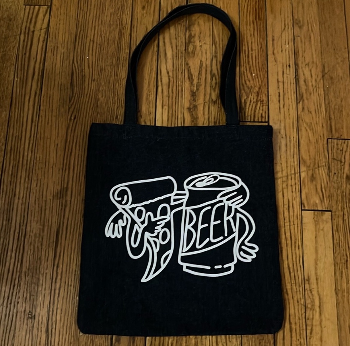 Pizza & Beer Graphic Beach Tote Bag