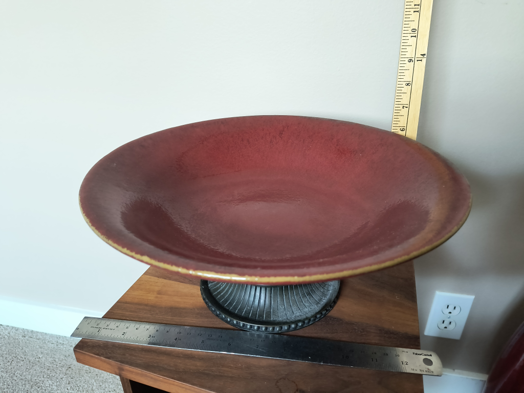 Red Pedestal Bowl