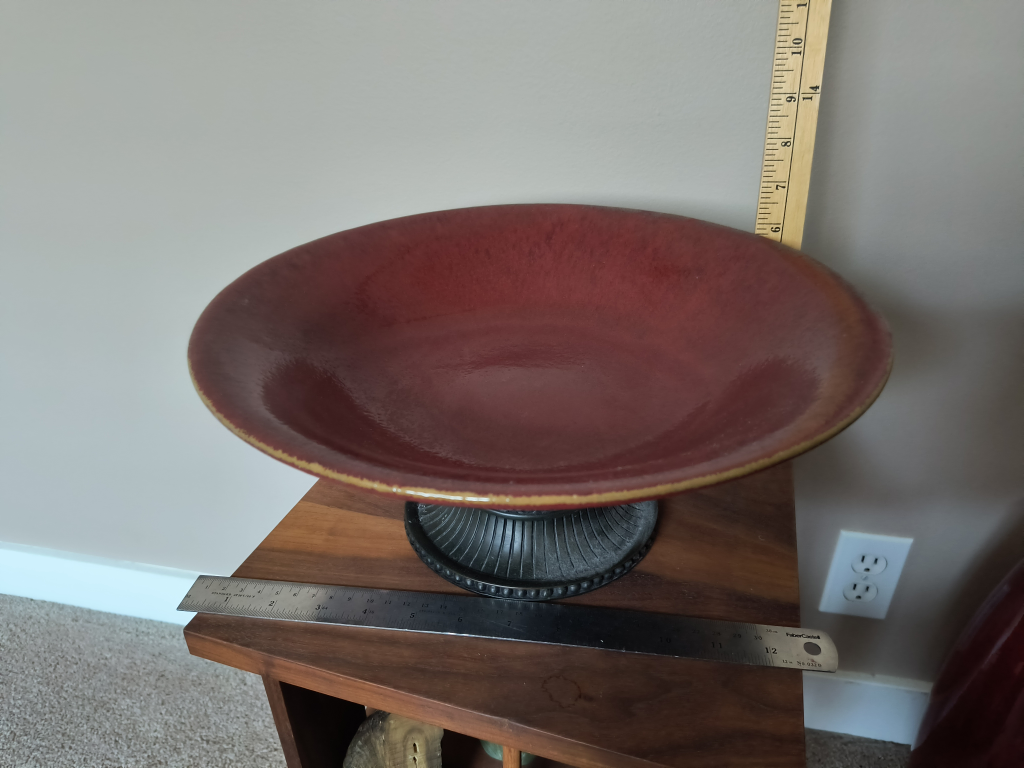 Red Pedestal Bowl - photo 3