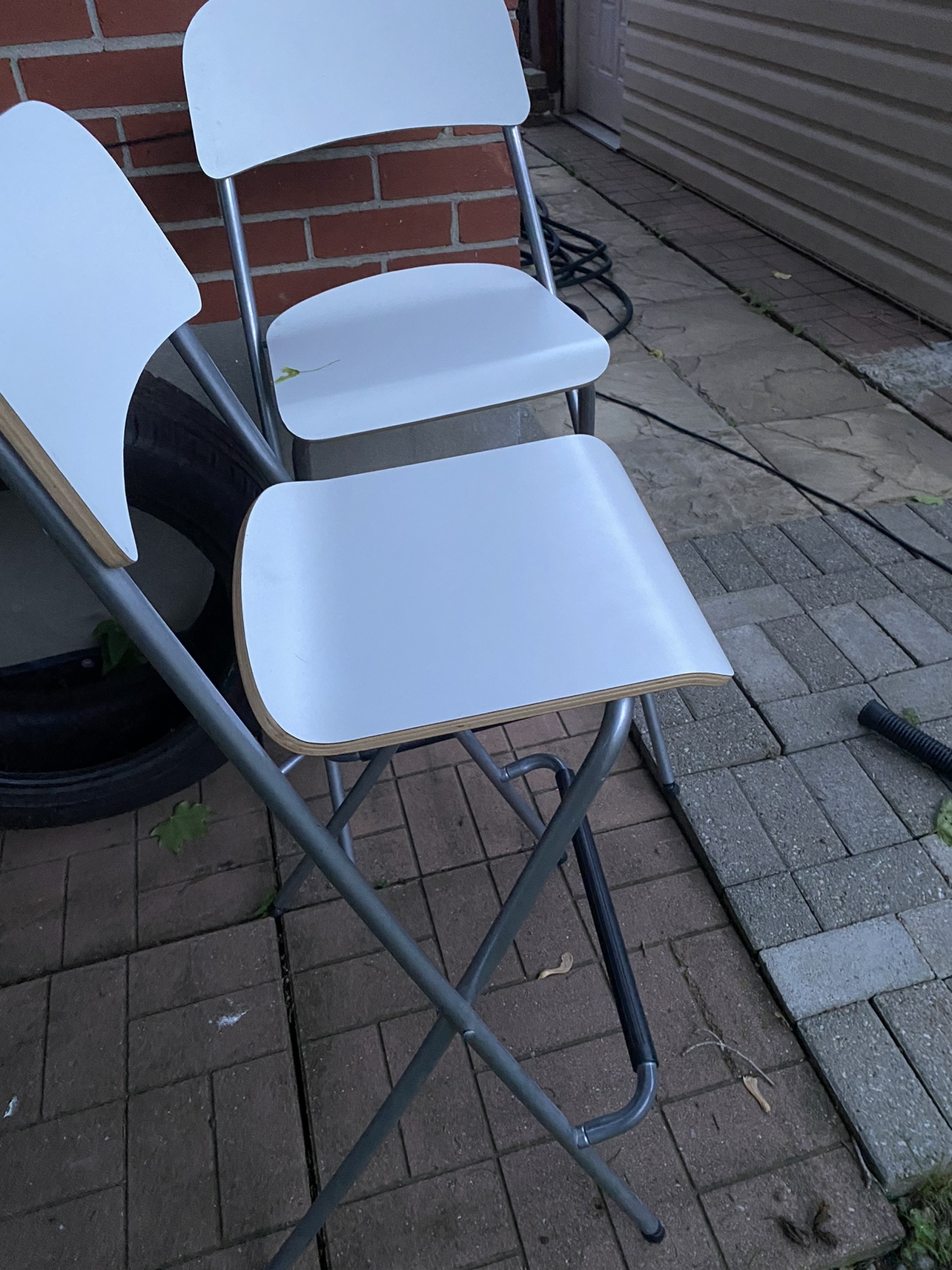 White Folding Bar Stools