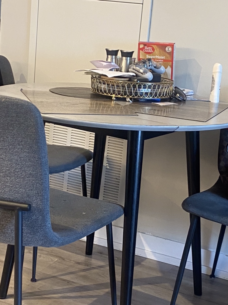 Grey Drop Leaf Dining Table one month old. Pick up square one - photo 5