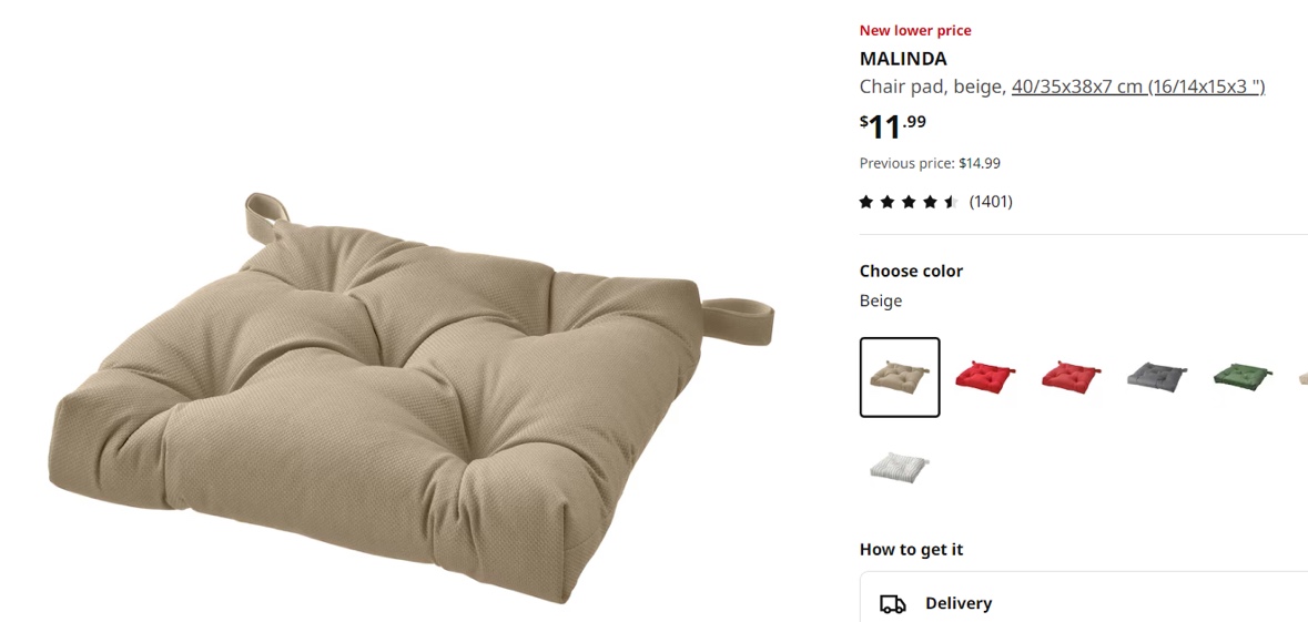 IKEA Beige Chair Pads for 4 of them - photo 2
