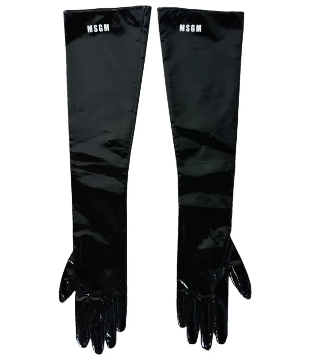 Black vinyl long gloves image indicator(7)