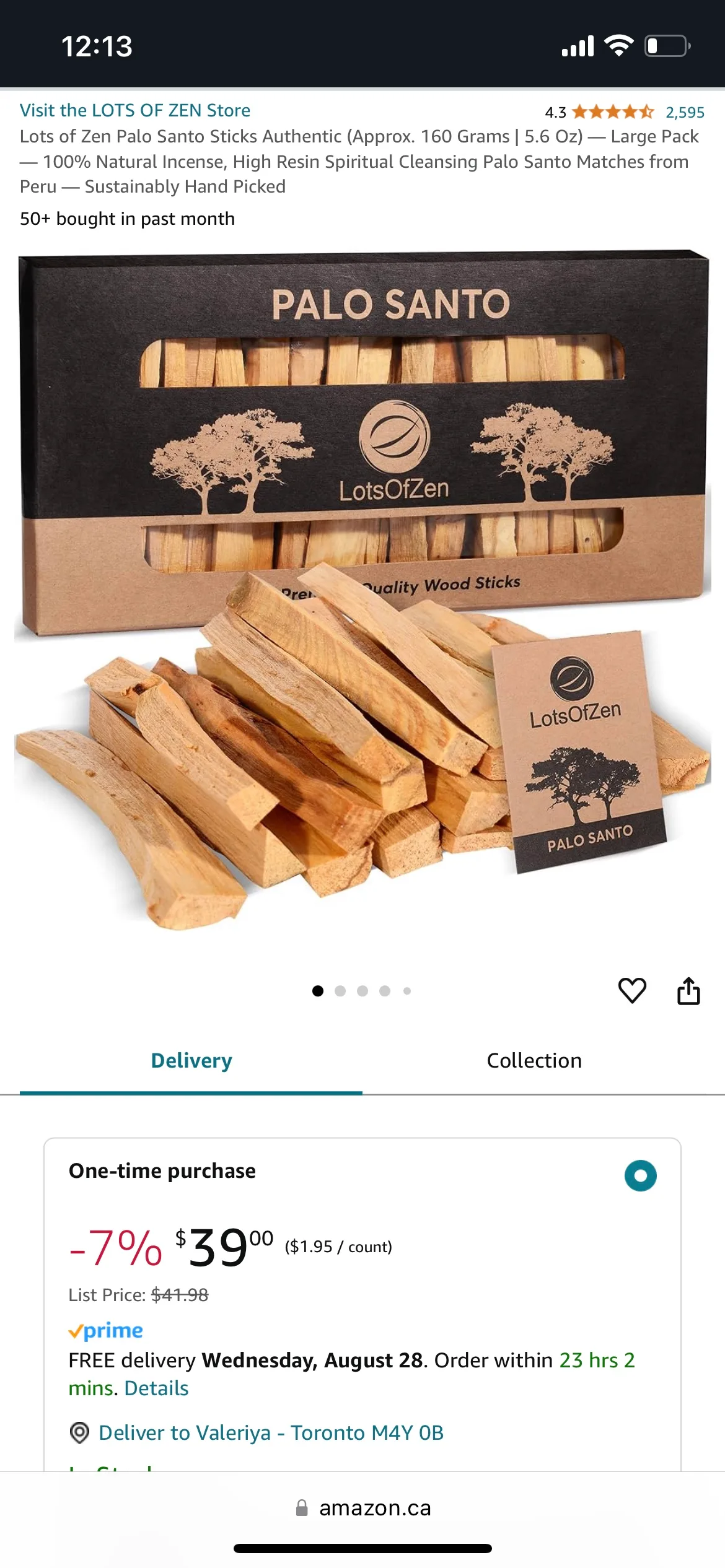 20 Palo Santo Sticks (original price - 39$ + tax) thumbnail