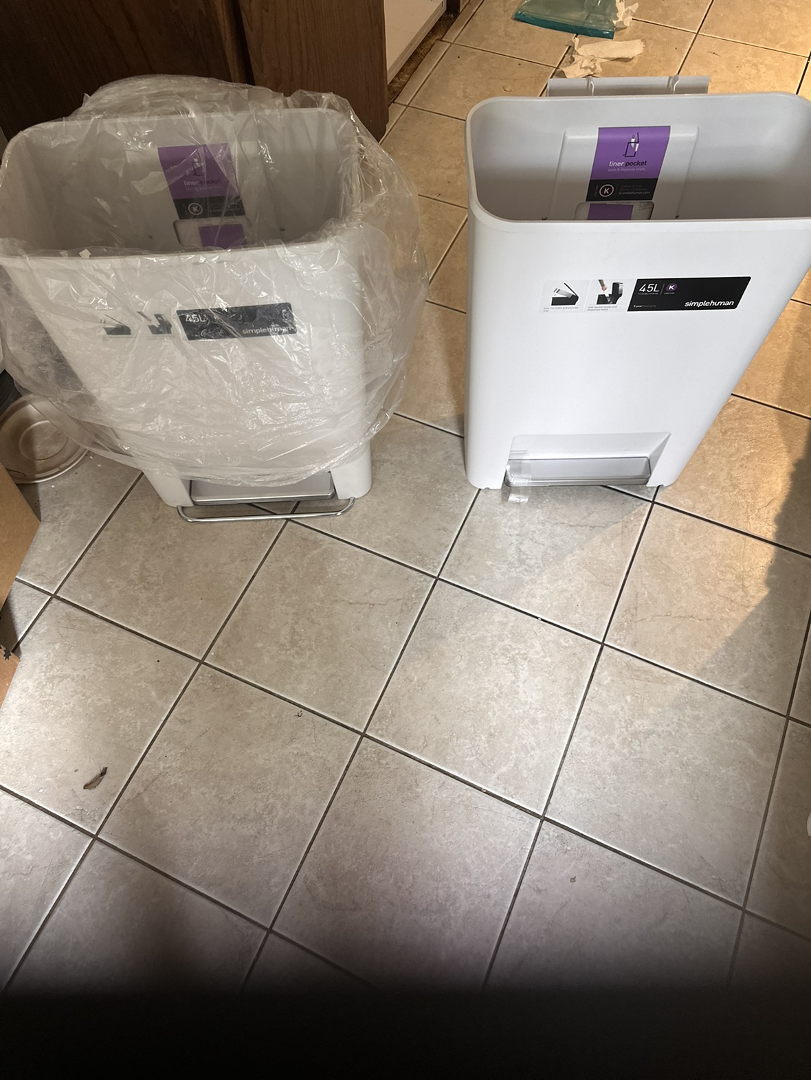 Simplehuman 45L Trash Cans no lids - photo 2