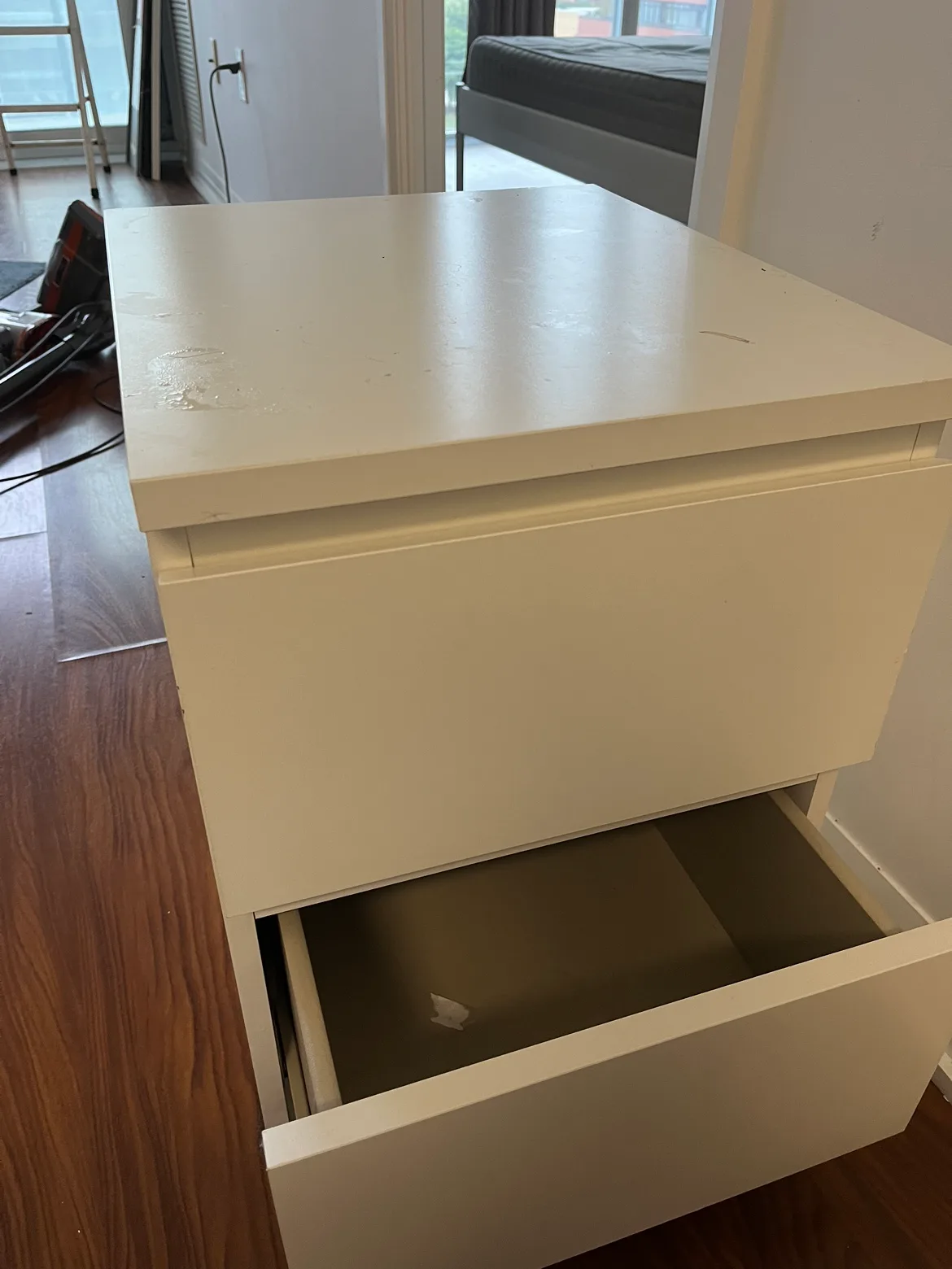 Moving sales -  2 White Nightstand with 2 Drawers image indicator(3)