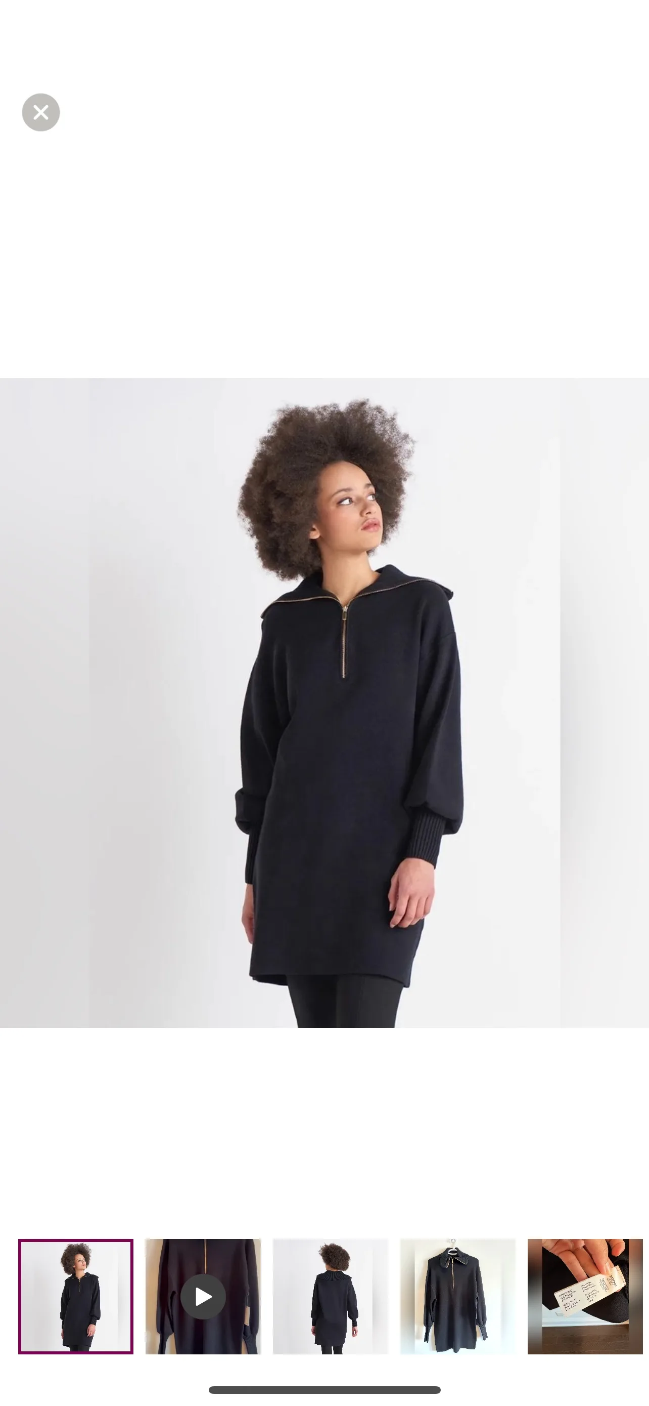 Woman Black Zip-Up Sweater dress thumbnail