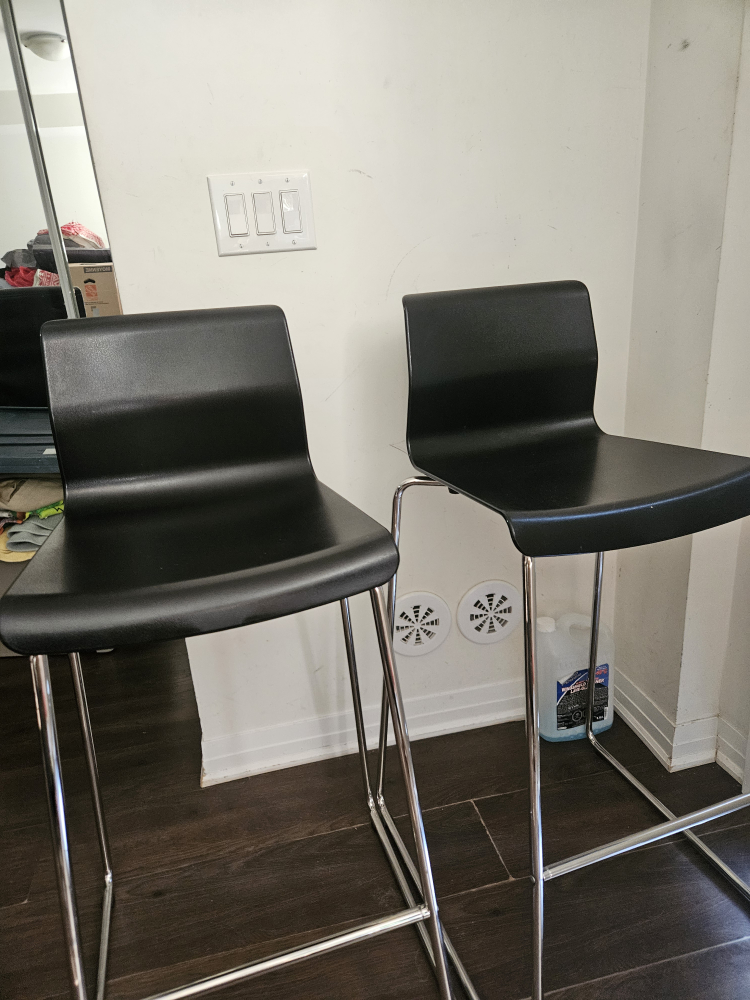Two Black Kitchen Stools