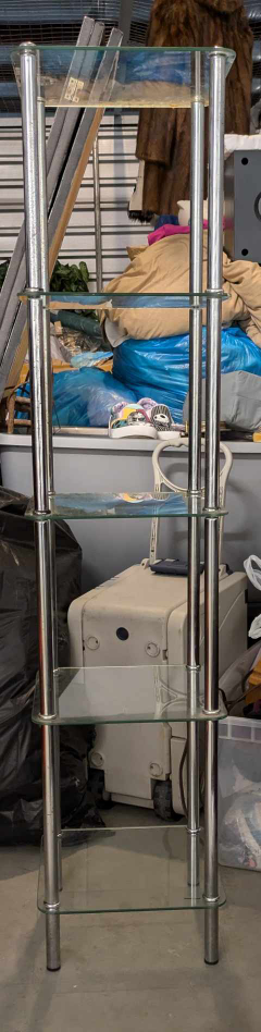 Glass and Chrome 4-Shelf Stand